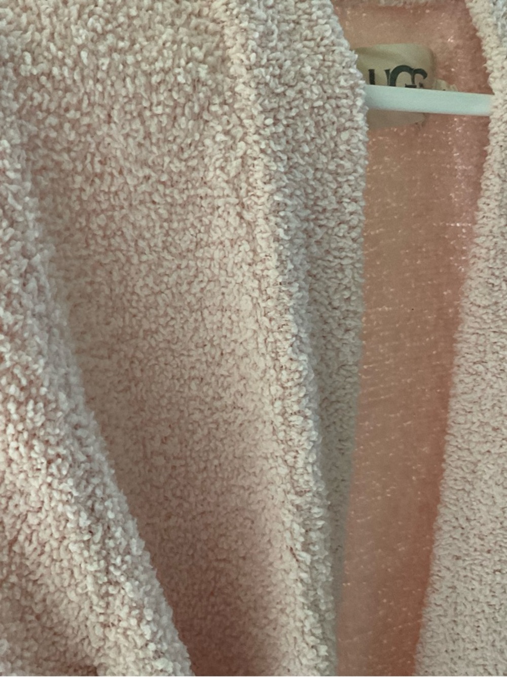 UGG Pink Sherpa Lounger Robe with Logo Tag - Picture 5 of 6
